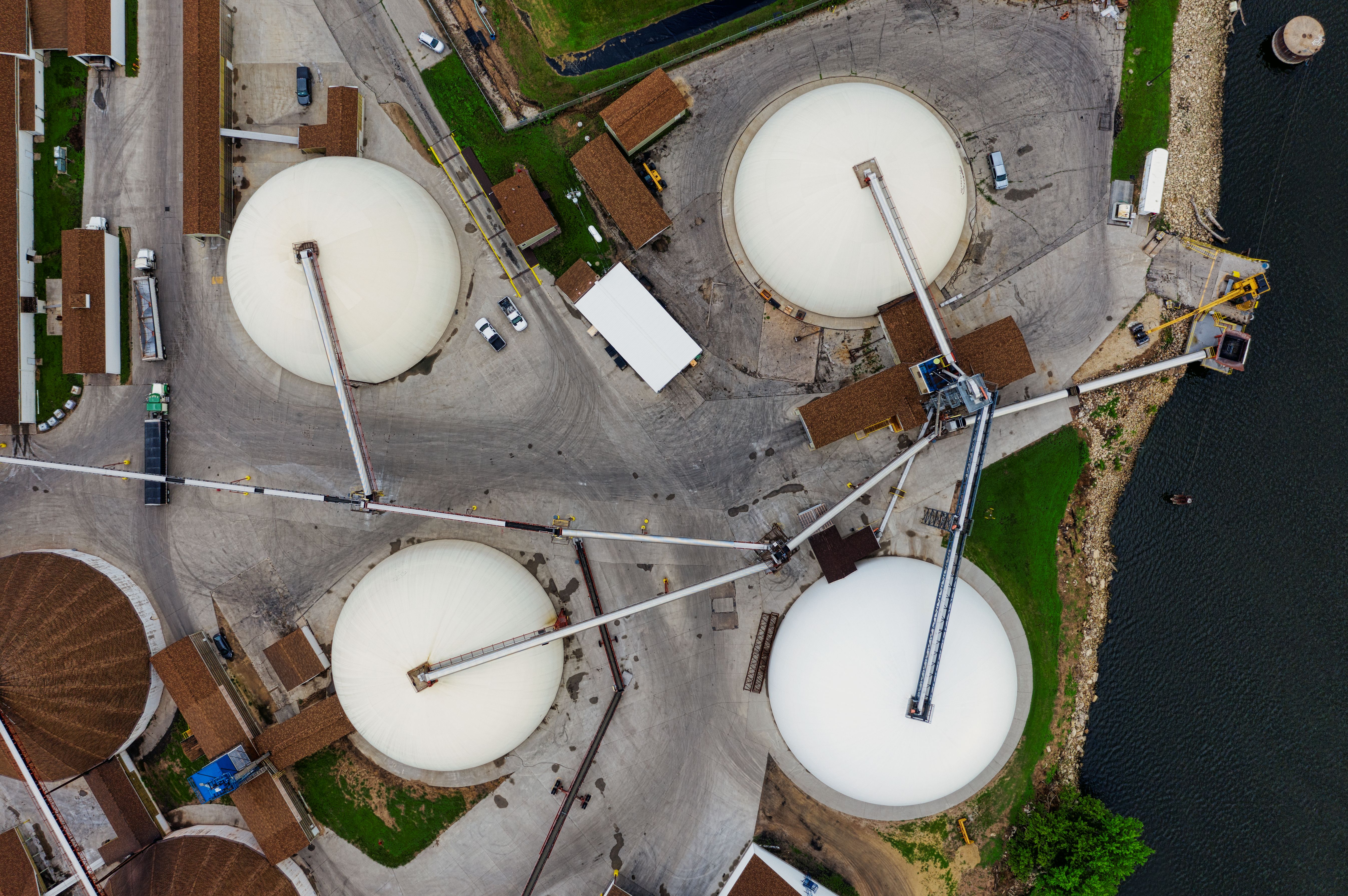 Aerial view of a complex industrial facility